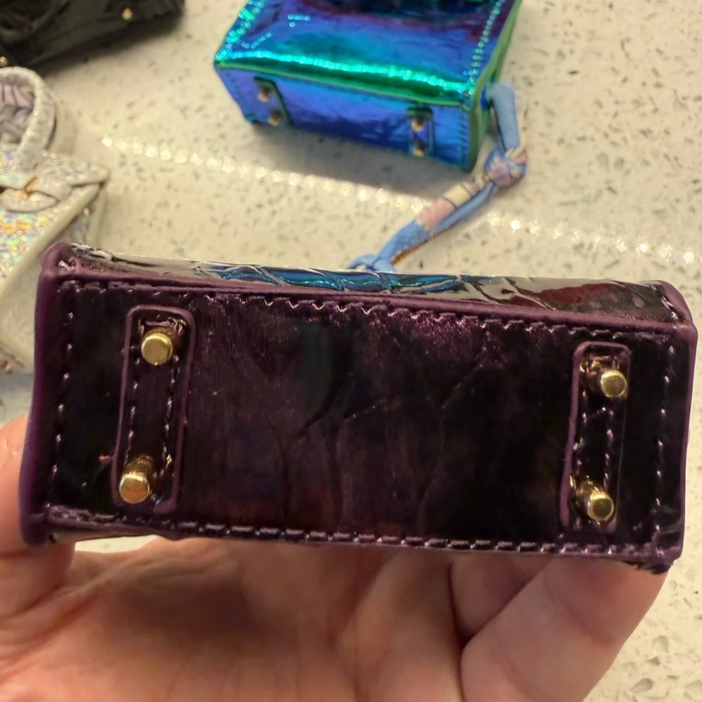 Bundle of 4, Designer Inspired Mini Tote Bags in Beautiful Metallic Colors - Picture 13 of 16